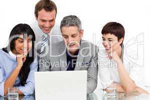 business team using a laptop