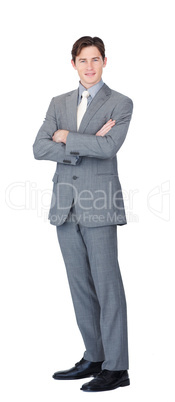 Assertive caucasian businessman standing