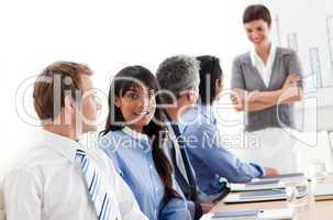 Business people showing ethnic diversity in a meeting