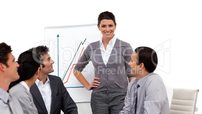 Charming businesswoman giving a presentation