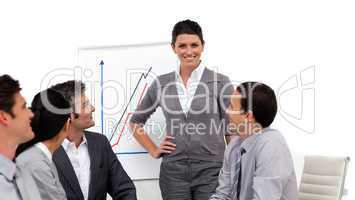 Charming businesswoman giving a presentation