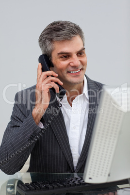 male executive talking on phone