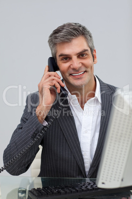 male executive talking on phone