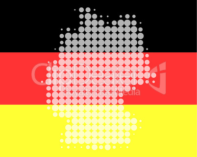 Karte und Fahne von Deutschland