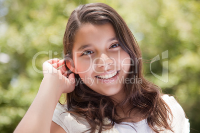 Cute Happy Hispanic Girl in the Park