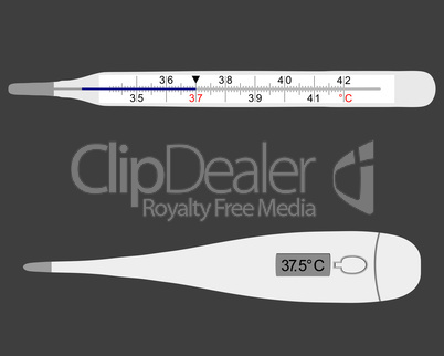 Analoges und Digitales Fieberthermometer