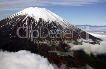 Mount Fuji fly by