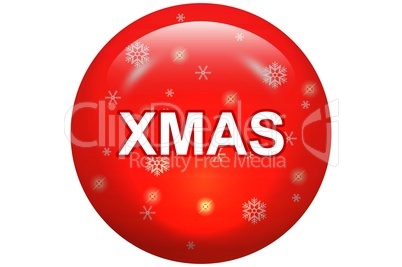 Button zu Weihnachten - ein Gelbutton mit Schriftzug Xmas