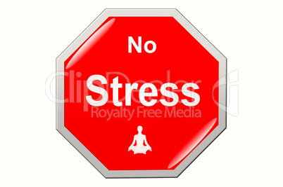 Gelbutton Stoppschild  - Button mit Stopp dem Stress