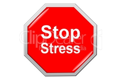 Gelbutton Stoppschild  - Button mit Stopp dem Stress