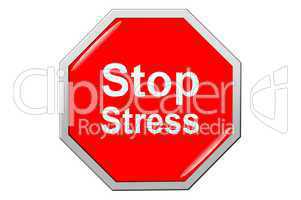 Gelbutton Stoppschild  - Button mit Stopp dem Stress