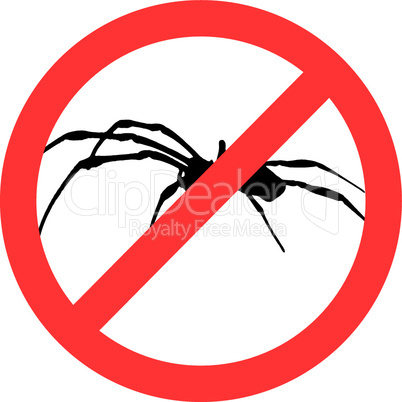 Verbotsschild für Spinnen