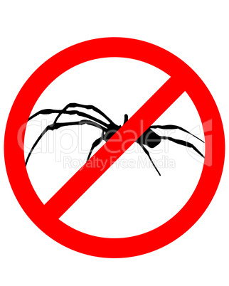 Verbotsschild für Spinnen