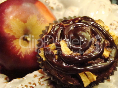 Chocolate apple cupcake