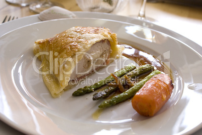 Chicken breast in flaky pastry