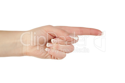 Pointing with finger gesture