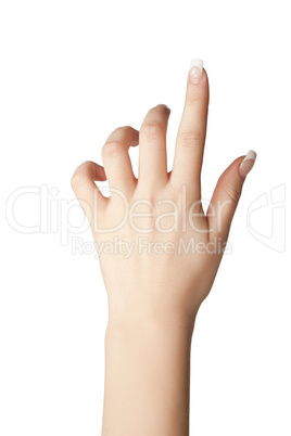Pointing with finger