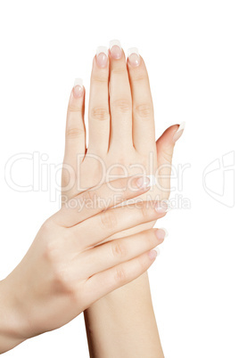 two hands together