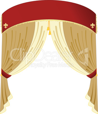 Vector red and gold curtain