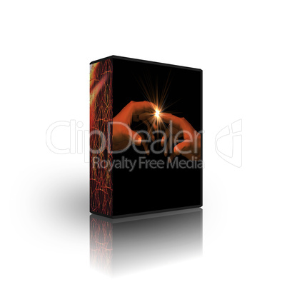 cyber hands abstract box template