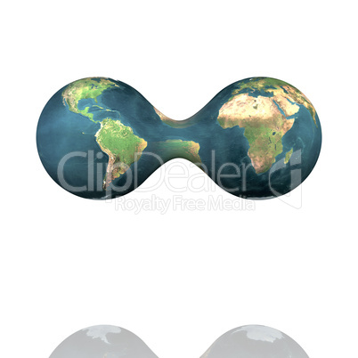 3D globe isolated on a white