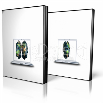 blank CD DVD box template isolated on white