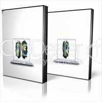 blank CD DVD box template isolated on white