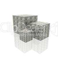 cubes with us dollar notes