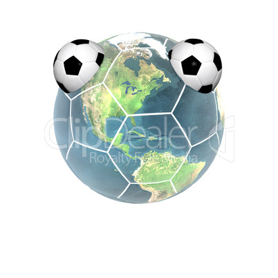 Soccer ball with earth