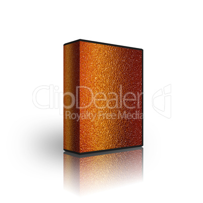 orange brushed metal blank box