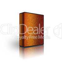 orange brushed metal blank box