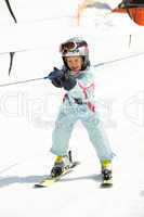 Mädchen im Skilift