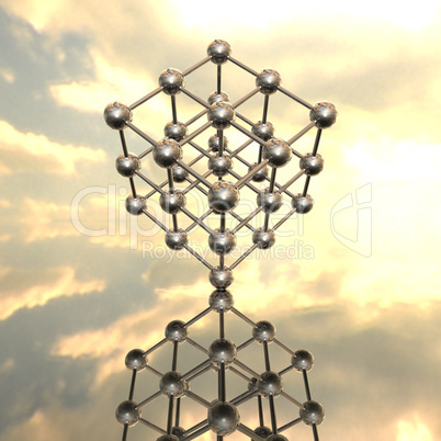 Model of molecular lattice with reflection