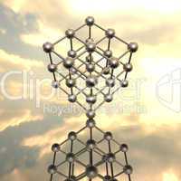 Model of molecular lattice with reflection