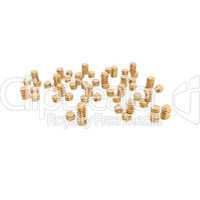 golden us dollar coins isolated on a white