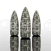 bullets with usa dollars texture