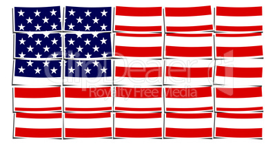 usa flag isolated on a white