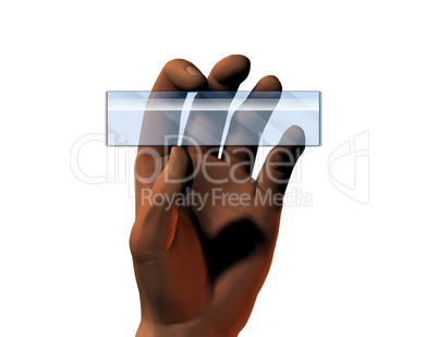 hand with glass sticker