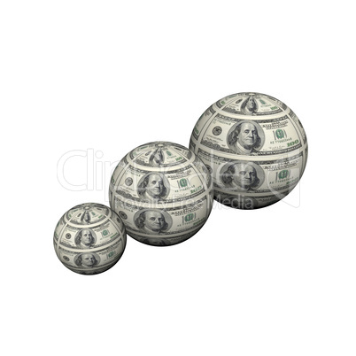orbs with 100 us dollar notes