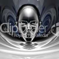 cyber girl portrait isolated on a white