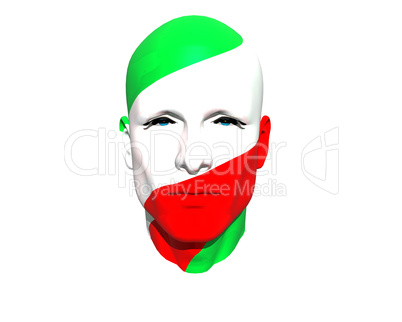 3D man head flag textured