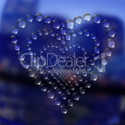 abstract heart water drops background