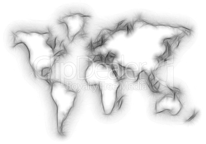 blurred world map silhouette