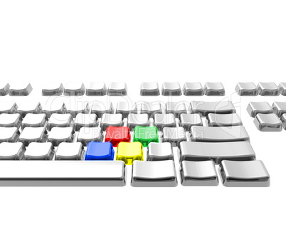 keyboard with 4 color key