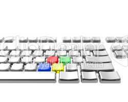 keyboard with 4 color key