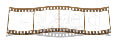 film with 4 blank images isolated on a white