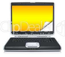 3d model of the laptop with creative curling screen isolated on