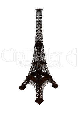 Eiffel Tower in Paris  isolated on a white