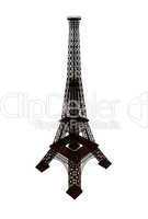 Eiffel Tower in Paris  isolated on a white