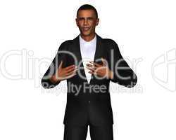 Barack Obama 3d model isolated on a white